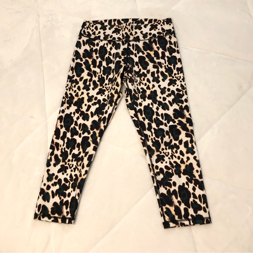 The Upside Urban Outfitters Cropped Leopard Print Workout Leggings
